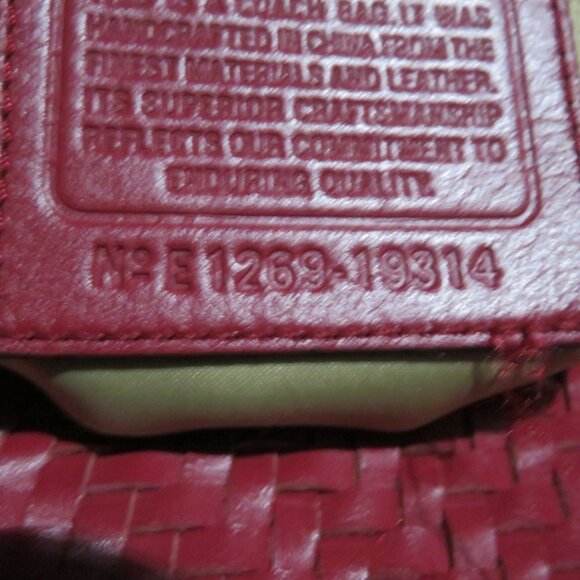 Coach 2012 Kristin Woven Maroon Leather Hobo Handbag - Picture 6 of 10